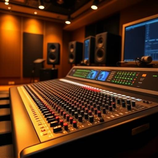 Consolle di missaggio professionale nello studio di registrazione Onda Sonora